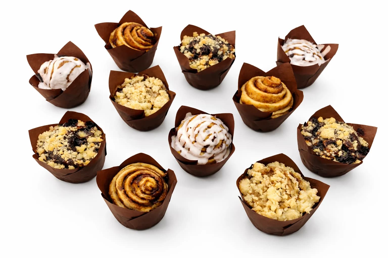 An assortment of Sugar and Crumbs bakes arranged in a gift box