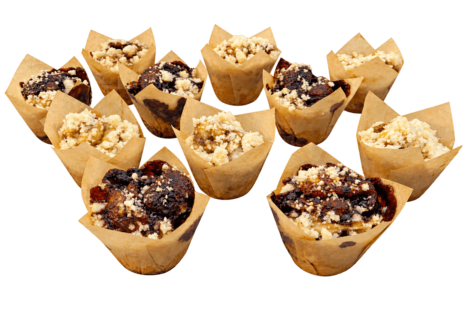Selection of handmade chocolate babka muffins
